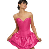 Pink Satin Corset Mini Dress