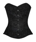 Black Embroidery Overbust corset