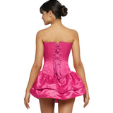 Pink Satin Corset Mini Dress