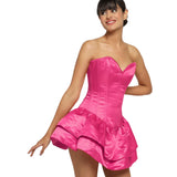Pink Satin Corset Mini Dress