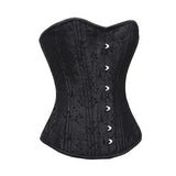 Affra Black Brocade Waist Training Overbust Corset