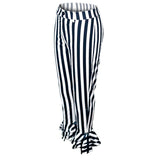Black and white Striped ruffle pants