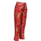 Red Gold Jacquard Side Lace Trouser