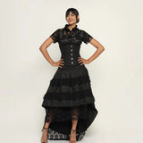 Gothic FairyStyle : High-Low Skirt with Black Brocade Corset